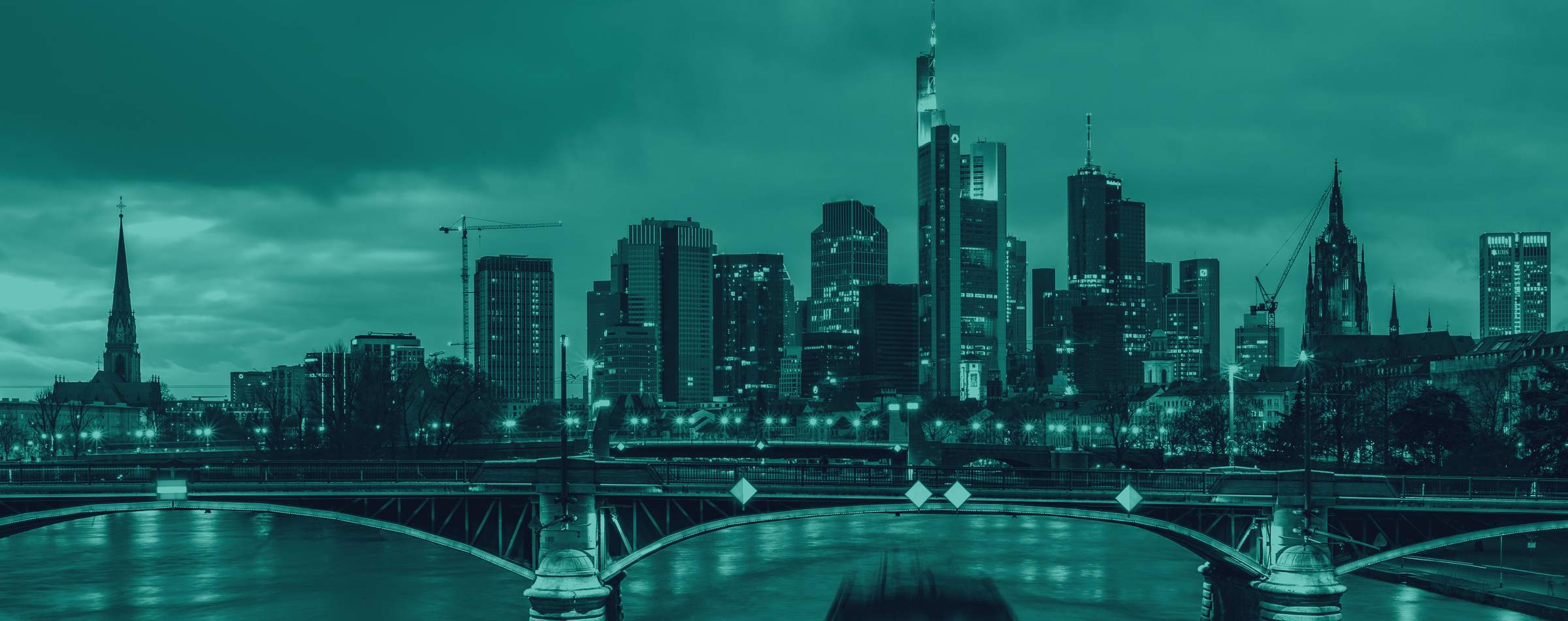 Frankfurt skyline at night